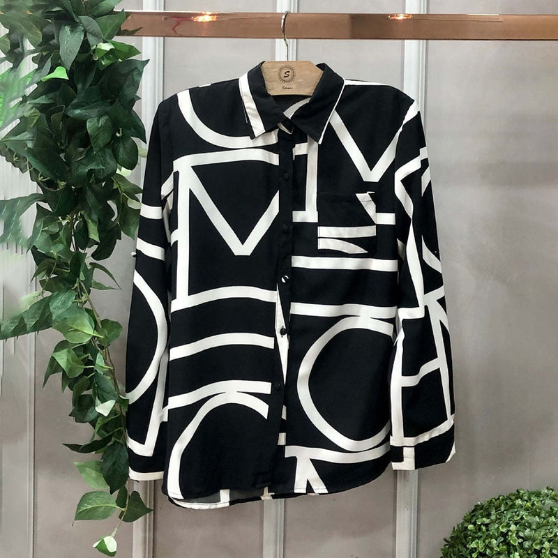 Camisa Social Feminina Geometric