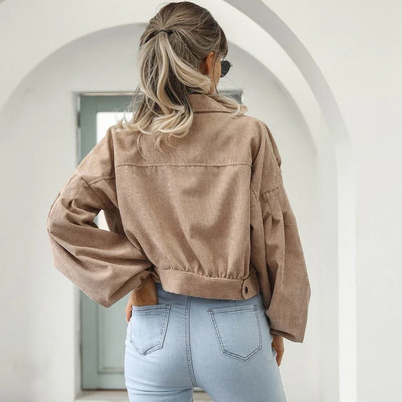 Jaqueta Feminina Bomber Com botões - Suede